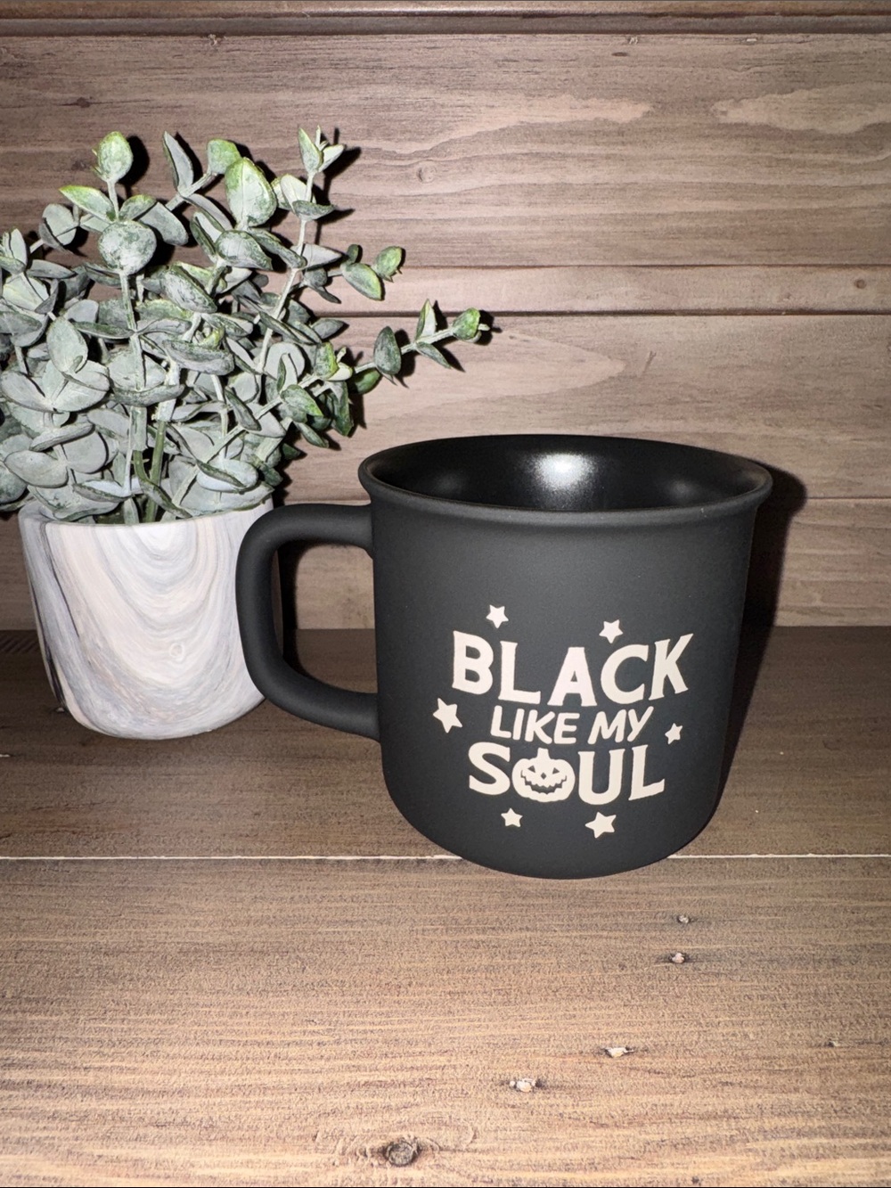 Black Like My Soul Halloween Soft Touch Coffee Mug